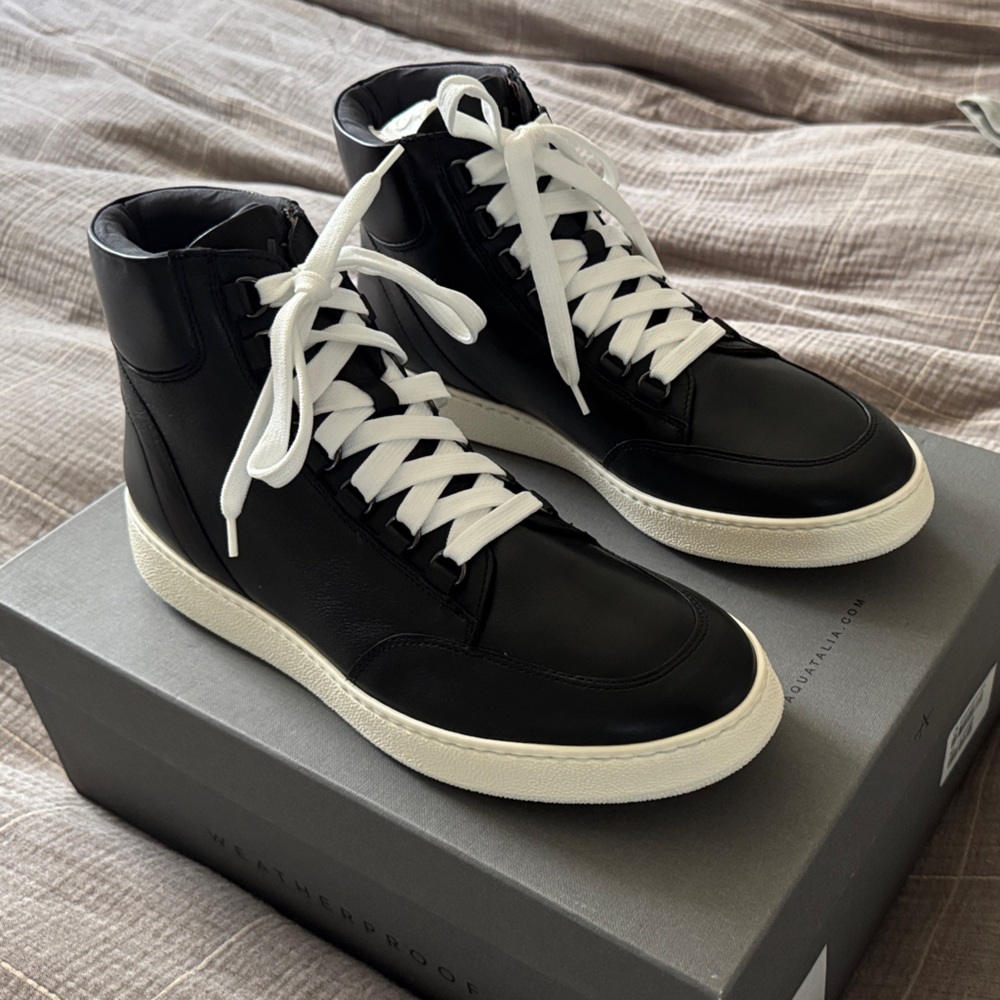 Aquatalia Black High-Top Sneakers